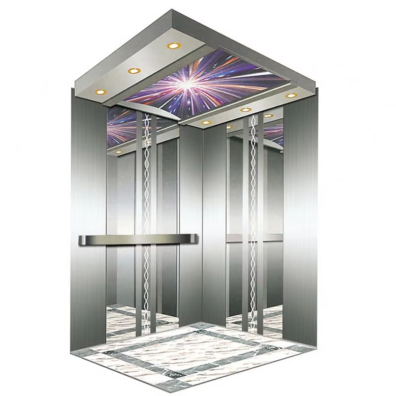 Ascensores de pasajeros con accionamiento por aire acondicionado de primera calidad VTEV107 con piso de PVC para uso residencial y en villas