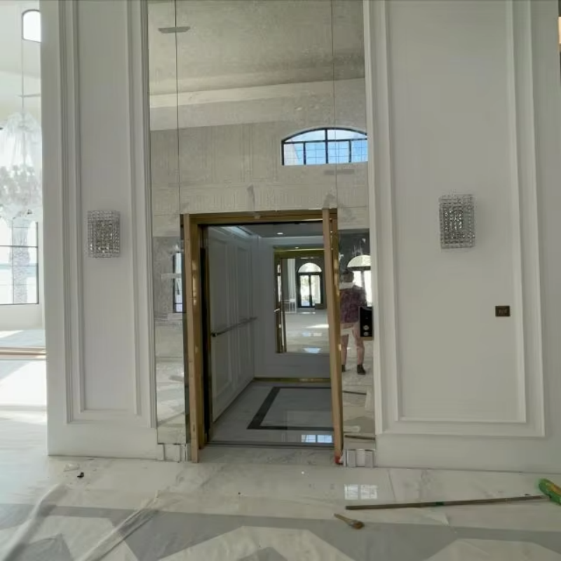 VTEV109 Ascensores Elevadores Elegante ascensor de villa de cristal para casa dúplex privada
