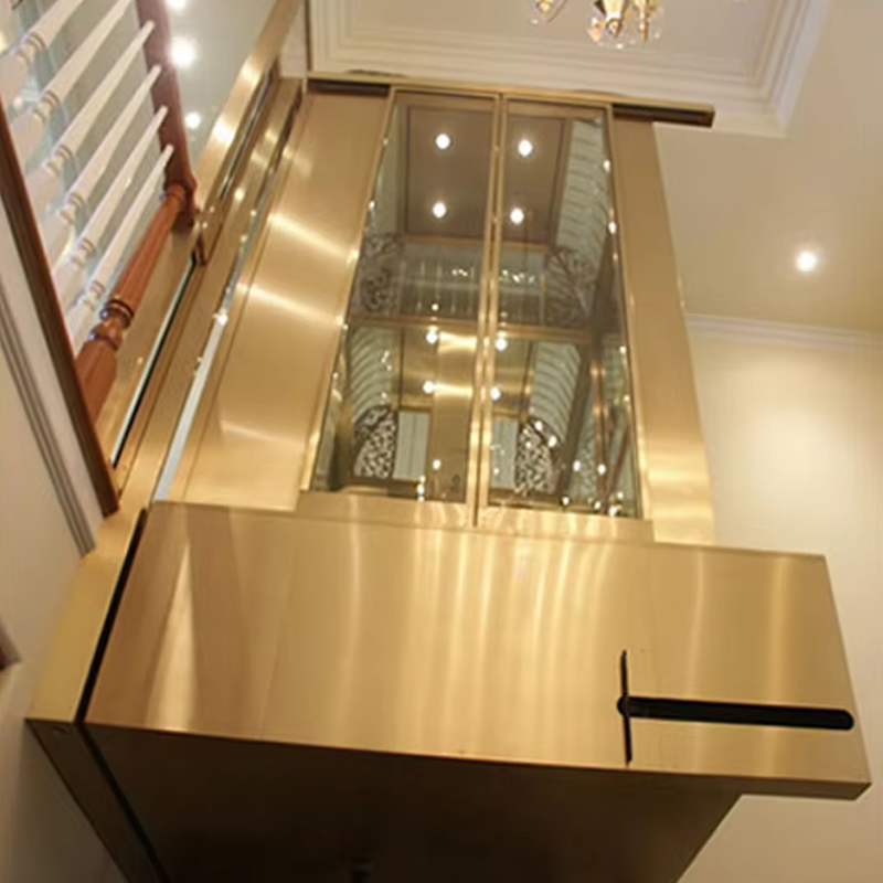 VTEV104 Ascensores Elevadores Villa Elevadora de Lujo en Acero Inoxidable para Uso Familiar