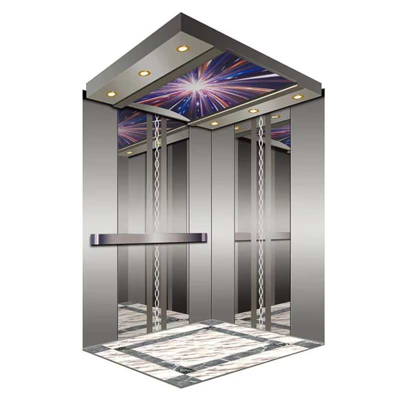 VTSP125 Cabina elevadora de pasajeros personalizada Construcción de acero inoxidable Función de bajo ruido Garantía de 1 año Múltiples opciones de acabado