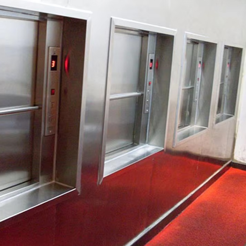 Elevador de montaplatos eléctrico de CA sin engranajes VTEF108 con piso de PVC para servicio de cocina de restaurantes y hoteles