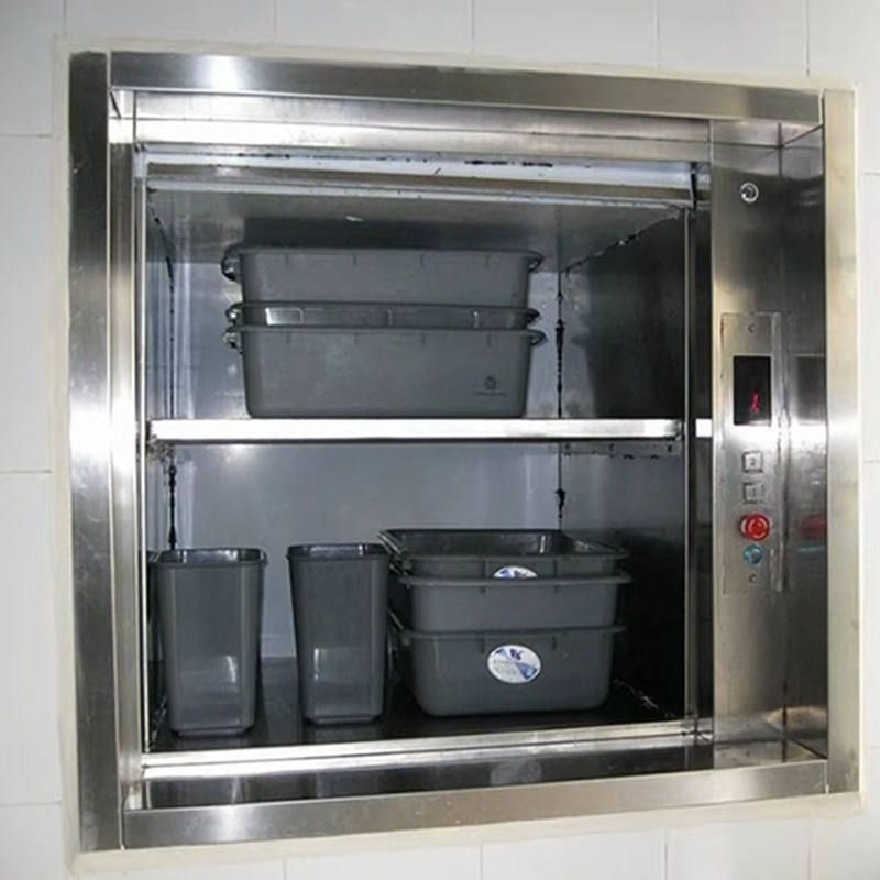 Elevador de montaplatos eléctrico de CA sin engranajes VTEF108 con piso de PVC para servicio de cocina de restaurantes y hoteles