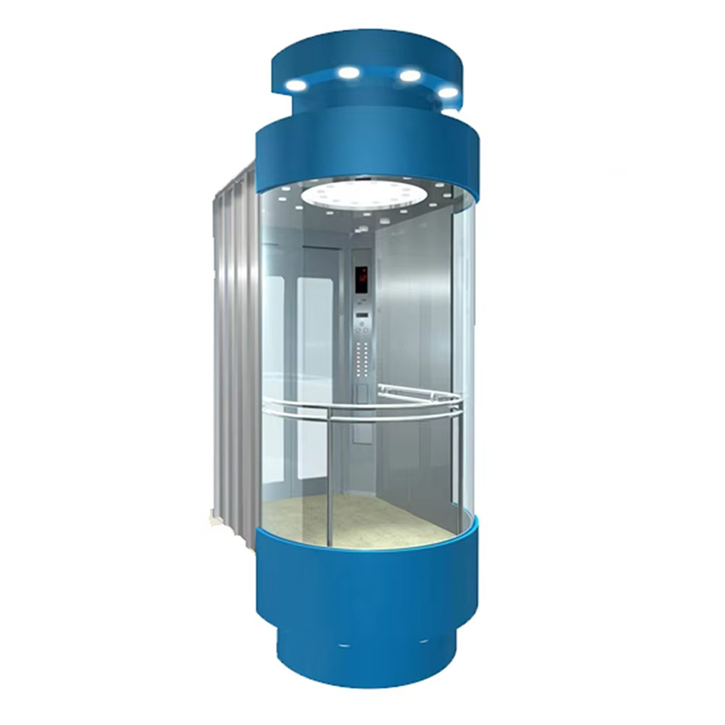 VTEO103 Ascensores Ascensor de observación de lujo con diseño de vidrio panorámico para edificios comerciales