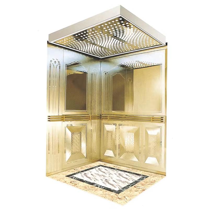 Piezas de ascensor VTSP132 Diseño moderno Cabina de ascensor de acero inoxidable Tamaño personalizado para proyectos residenciales y comerciales