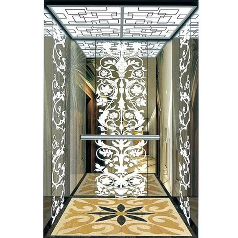 Piezas y accesorios para ascensores VTSP127 Cabina elevadora duradera de acero inoxidable con faldón y pasamanos